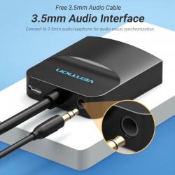 Conversor Vention 42161 HDMI Macho - VGA fêmea - Jack 3.5 fêmea | 15cm | Preto