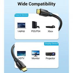 Cabo HDMI 2.1 8K Vention AANBG | HDMI Macho - HDMI Macho |1.5m |Preto
