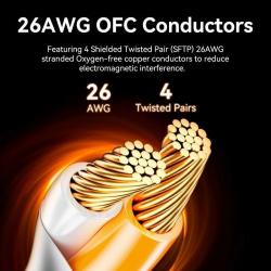 Cabo de Rede RJ45 SFTP Vention IKJBD Cat.8 | Gaming | 50 cm | Preto