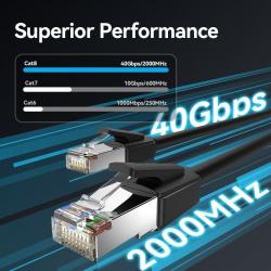 Cabo de Rede RJ45 UTP 26AWG Vention IKKBJ Cat.8 | Gaming | 5m | Preto barato