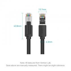 Cabo de Rede RJ45 UTP 26AWG Vention IKKBJ Cat.8 | Gaming | 5m | Preto