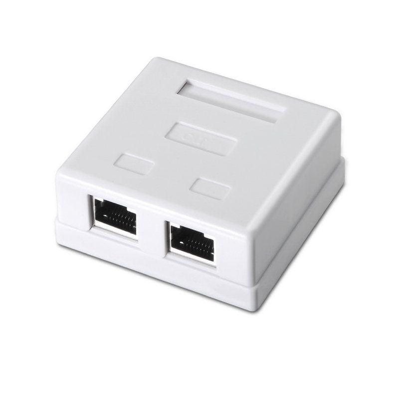 Comprar Roseta de Superficie Aisens A139-0304 | Cat.6 | 2 Tomadas | Branca