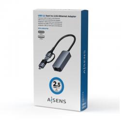 Adaptador USB - USB Tipo-C - RJ45 Aisens A109-0710 | 2500Mbps
