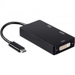 Conversor Aisens A109-0343 | USB Tipo-C Macho - DVI fêmea | VGA fêmea | HDMI fêmea | 15cm | Preto online