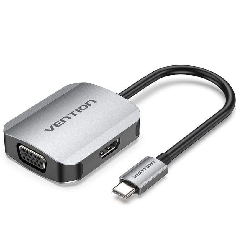 Comprar Conversor Vention TDIHB | USB Tipo C Macho - VGA Fêmea - HDMI Fêmea |15 cm | Prata