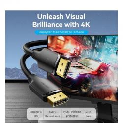 Cabo DisplayPort Vention HAKBG | DisplayPort Macho - DisplayPort 4K Macho | 1.5m | Preto online