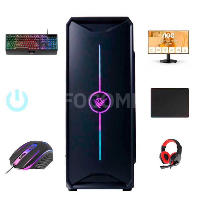 Comprar PcElite BETA Gaming | AMD RYZEN 5 5600X | RTX 3050 6 GB | 16GB DDR4 | SSD 1TB |LCD 27" |PACK GAMING