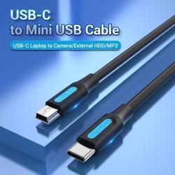 Cabo Vention COWBF USB 2.0 Tipo C/ USB Tipo C Macho - MiniUSB Macho | Até 10 W | 480 Mbps | 1 m | Preto online