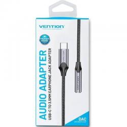 Adaptador de áudio Vention BGMHA | Conector fêmea 3,5 - USB tipo C macho | 10 cm | Cinzento barato