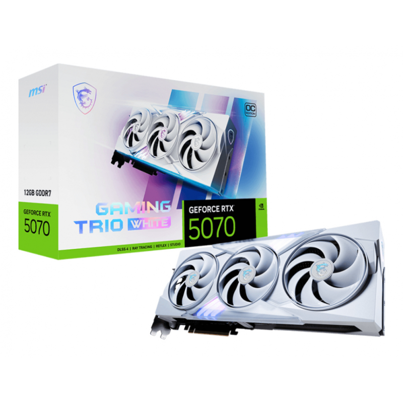 TARJETA GRAFICA MSI RTX 5070 12G GAMING TRIO OC WHITE TARJETA GRAFICA MSI RTX 5070 12G GAMING TRIO OC WHITE