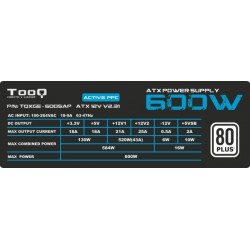 TooQ TQXGE-600SAP - Fonte de Alimentação