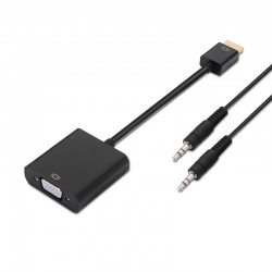 Conversor HDMI a SVGA + AUDIO HDMI/M-SVGA/H+3.5/H PRETO 10 CM+1.0M