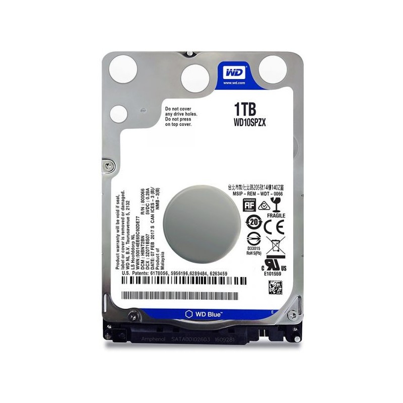 Disco Rígido 2.5" Western Digital Blue 1TB 5400RPM 128MB SATA III Disco Rígido 2.5" Western Digital Blue 1TB 5400RPM 128MB SATA III