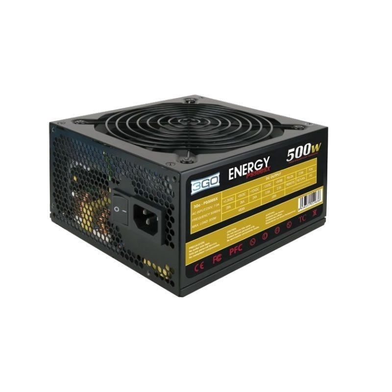 FUENTE DE ALIMENTACI
N 3GO PS500SX 500W VENTILADOR 12CM PFC PASIVO SISTEMA ANTIVIBRACIONES FUENTE DE ALIMENTACI
N 3GO PS500SX 500W VENTILADOR 12CM PFC PASIVO SISTEMA ANTIVIBRACIONES