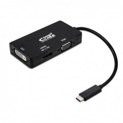 ADAPTADOR USB TIPO C A SVGA/DVI/HDMI NANOCABLE 10.16.4301 BK  4K    10CM   NEGRO