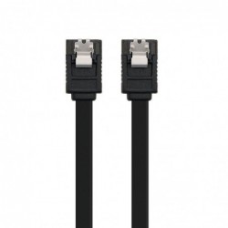 CABLE SATA III CON ANCLAJES NANOCABLE 10.18.1001 BK   VELOCIDAD HASTA 6GBP/S   0.5M   NEGRO