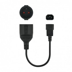 ADAPTADOR ALIMENTAÇÃO NANOCABO 10.22.0901   CONECTORES C14/M / CEE7/H   25CM   PRETO