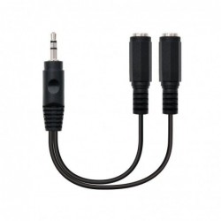 Comprar CABLE ESTREO NANOCABLE 10.24.1200 CONECTORES JACK 3.5MM MACHO / 2*JACK 3.5MM HEMBRA   15CM   NEGRO