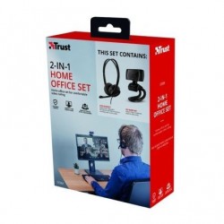 Pack 2 en 1 Trust Doba Home Office Set Webcam + Auriculares con Microfono