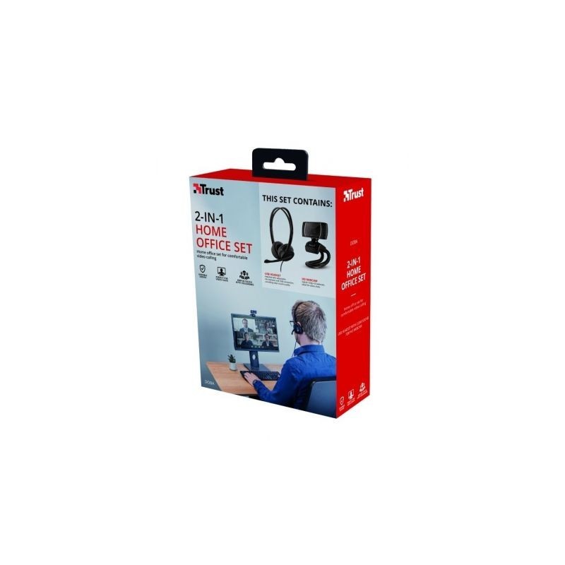 Comprar Pack 2 en 1 Trust Doba Home Office Set Webcam + Auriculares con Microfono