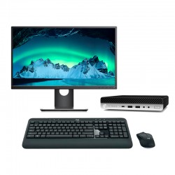 HP EliteDesk 800 G4 Mini PC Core i7 8700T 2.4 GHz | Ecrã 24" | 16GB | 256 NVME | TECLADO E RATO USB