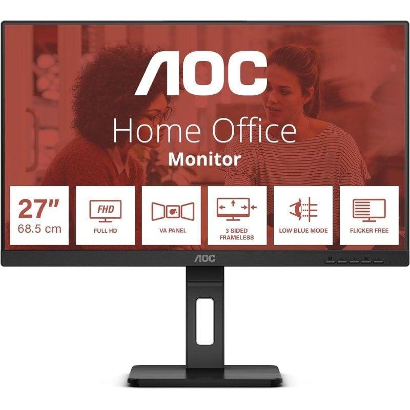 Monitor Profesional AOC 27E3QAF 27'/ Full HD/ Multimedia/ Regulable en altura/ Negro Monitor Profesional AOC 27E3QAF 27'/ Full HD/ Multimedia/ Regulable en altura/ Negro