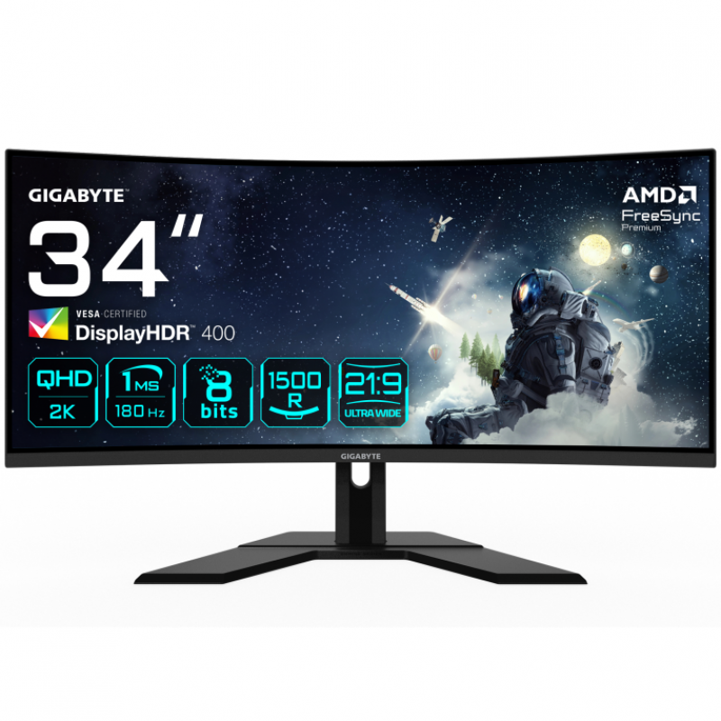 MONITOR GAMING GIGABYTE G34WQCP 34" 3440x1440 VA 1500R MONITOR GAMING GIGABYTE G34WQCP 34" 3440x1440 VA 1500R