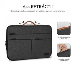 Bolsa Subblim Air Padding 360 para computadores portáteis até 14" | Cinzento escuro