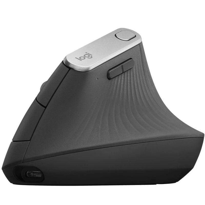 Rato MX Vertical da Logitech, Preto com Conexão USB-C e Bluetooth