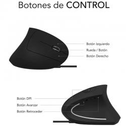 RATO SUBBLIM GLIDE VERTICAL ERGO WIRED | BÁSICO | ÓPTICO | 1600 DPI | COM FIO | DESTRO | PRETO