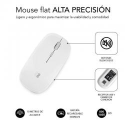 RATO SUBBLIM DUAL FLAT | BÁSICO | ÓPTICO | 1600 DPI | SEM FIOS | AMBIDESTRO | BRANCO online