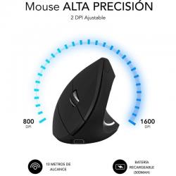 RATO GLIDE VERTICAL ERGO DUAL | GAMING | ÓPTICO | 1600 DPI | SEM FIOS | DESTRO | PRETO