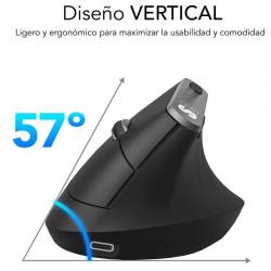 RATO NATURE VERTICAL ERGO DUAL | GAMING | ÓPTICO | 4000 DPI | SEM FIOS | DESTRO | PRETO barato