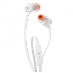 Auscultadores Intrauditivos JBL Tune 110/ con Micrófono/ Jack 3.5/ Blancos