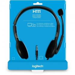 AUSCULTADORES LOGITECH H111 | COM MICROFONE | JACK 3.5 | NEGRO online