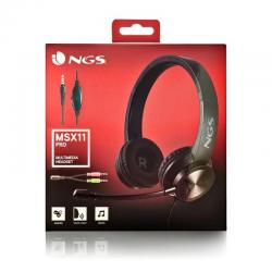 AUSCULTADORES NGS MSX 11 PRO | COM MICROFONE | CONEXÃO JACK 3.5MM | PRETO