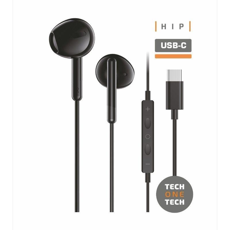 Comprar AURICULARES TECH ONE TECH EARTECH TEC1302 | MICROFONE | USB TIPO-C | NEGROS