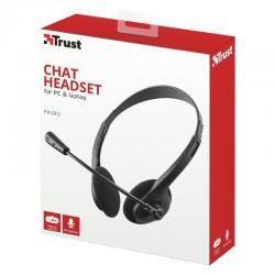 AURICULARES TRUST PRIMO CHAT | MICROFONE | JACK 3.5 | PRETO