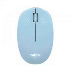 Nilox Ratón Wireless, 1000 DPI, 3 botones, Azul