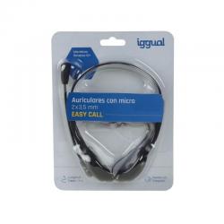 AUSCULTADORES IGGUAL IGG319017 | COM MICROFONE | 2 X MINI JACK 3.5 MM | PRETO