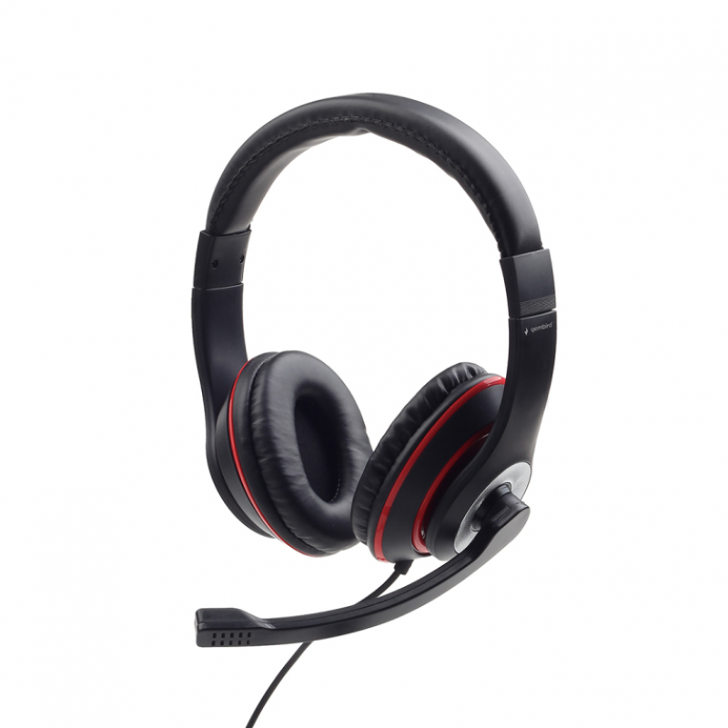Comprar AUSCULTADORES GEMBIRD MHS-03-BKRD | COM MICROFONE | CONECTOR 3,5MM | NEGRO E VERMELHO