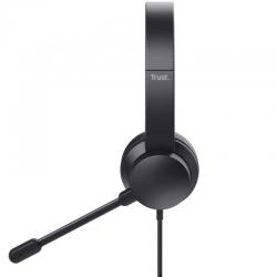 AUSCULTADORES TRUST HS-201 | MICROFONE | USB | PRETO