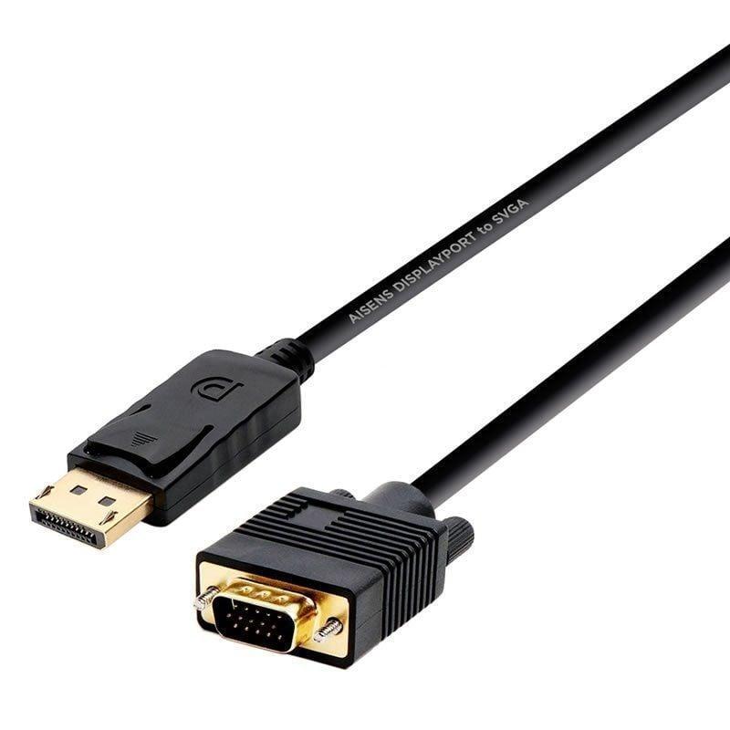 Comprar Cabo Conversor Aisens A125-0365 | DisplayPort Macho - VGA Macho | 5W | 2300Mbps | 2m | Preto