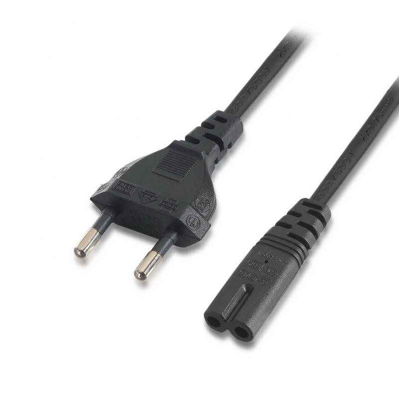 Cable Alimentación Forma 8 Aisens A132-0173/ CEE7/16 Macho - C7 Hembra/ Hasta 1500W/ 1.5m/ Negro Cable Alimentación Forma 8 Aisens A132-0173/ CEE7/16 Macho - C7 Hembra/ Hasta 1500W/ 1.5m/ Negro