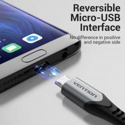 Cabo USB 2.0 Vention COCHG |  USB Macho - MicroUSB Macho | 480Mbps | 1.5m | Preto barato