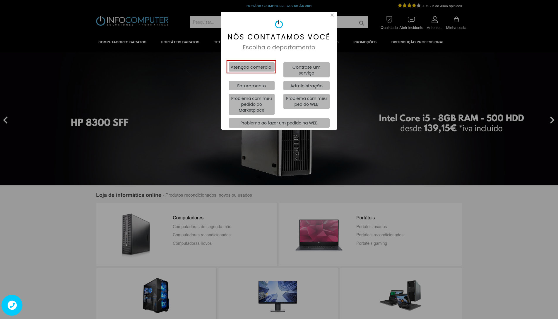 contacto comercial infocomputer departamento